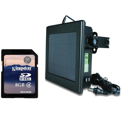 NEW! MOULTRIE FEEDERS Game Camera 12 Volt Solar Power Panel + 8GB SD Memory Card