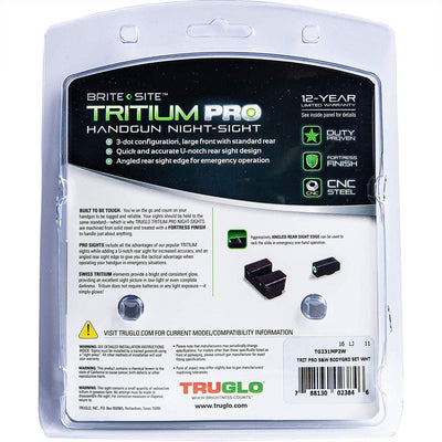 TruGlo Pro Glow in the Dark Gun Sight for S&W BODYGUARD 0.380 Pistols (2 Pack)