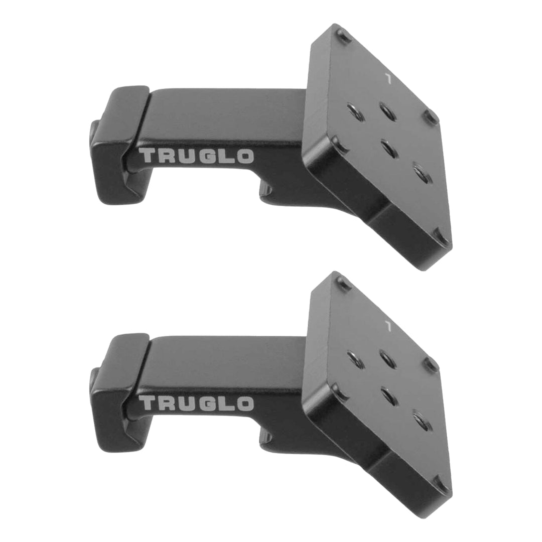 TruGlo Ambidextrous Offset Universal Red Dot Firearm Sight Mount, Black (2 Pack)