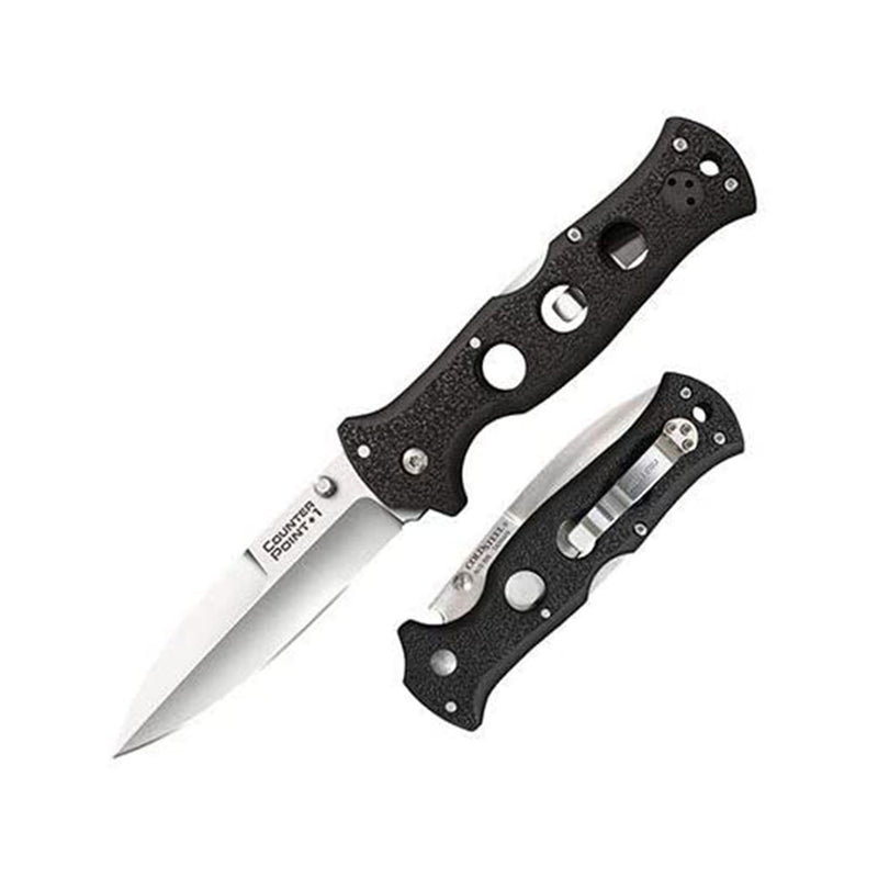 Cold Steel Counter Point Folding Knife with Tri Ad Lock and Pocket Clip (2 Pack)