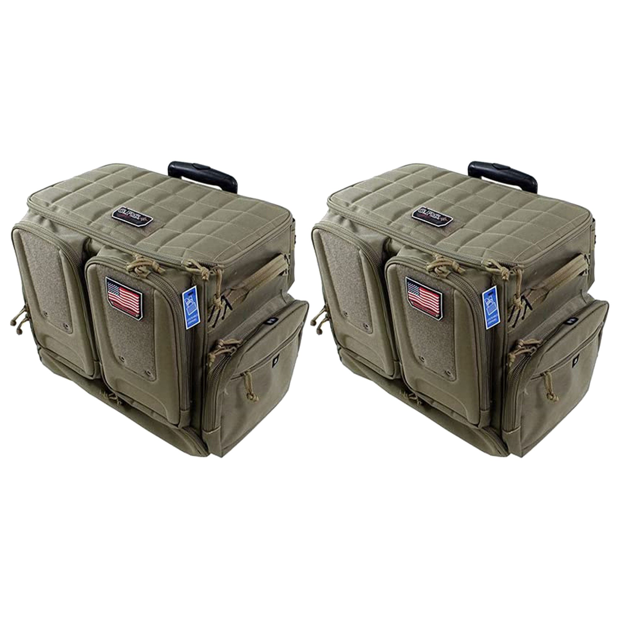 GPS Tactical Rolling Range Case Bag with 10 Handguns for Shooting Gear (2 Pack) - VMInnovations