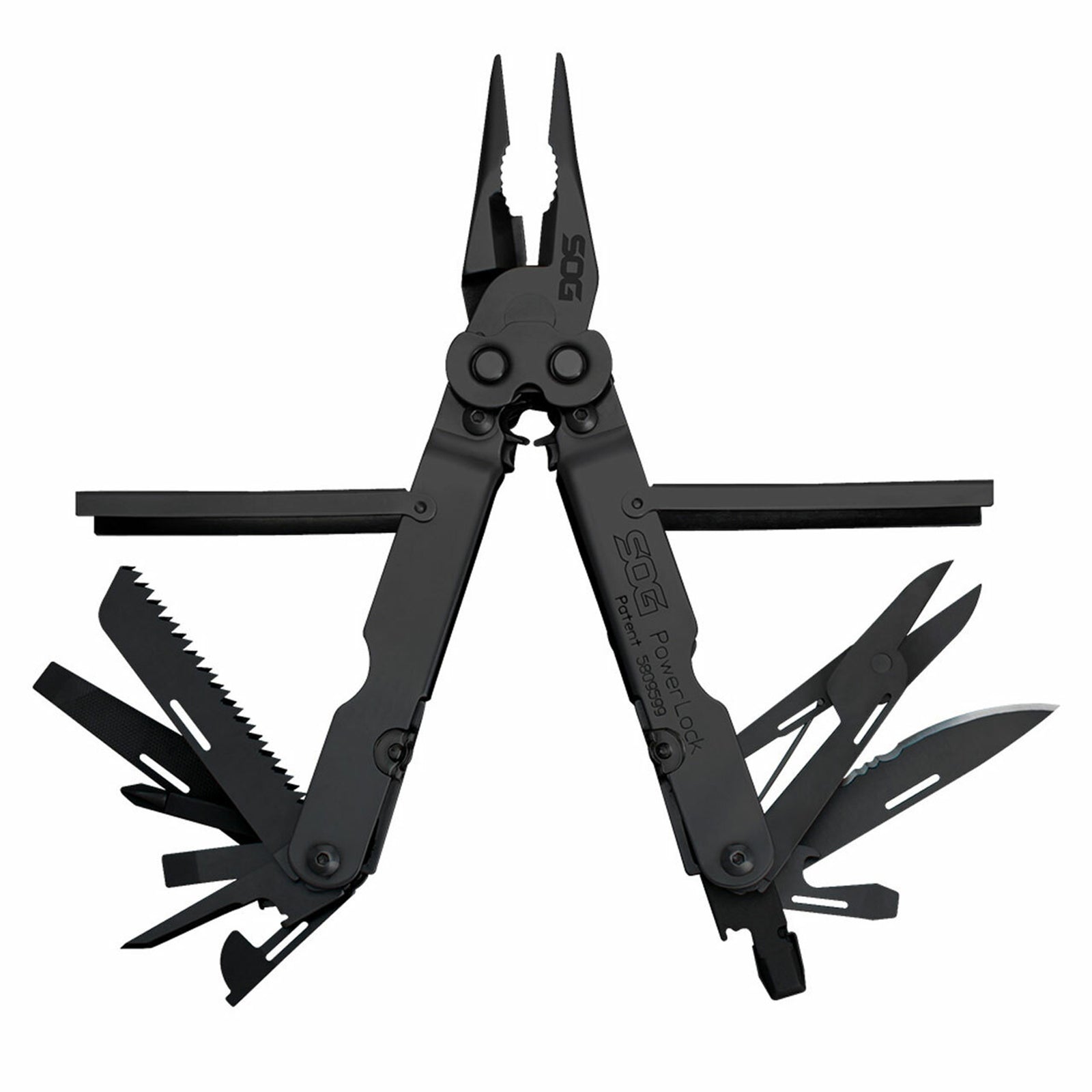 SOG PowerLock Stainless Steel Folding Knife Multi Tool Pliers, Black (2 Pack) - VMInnovations