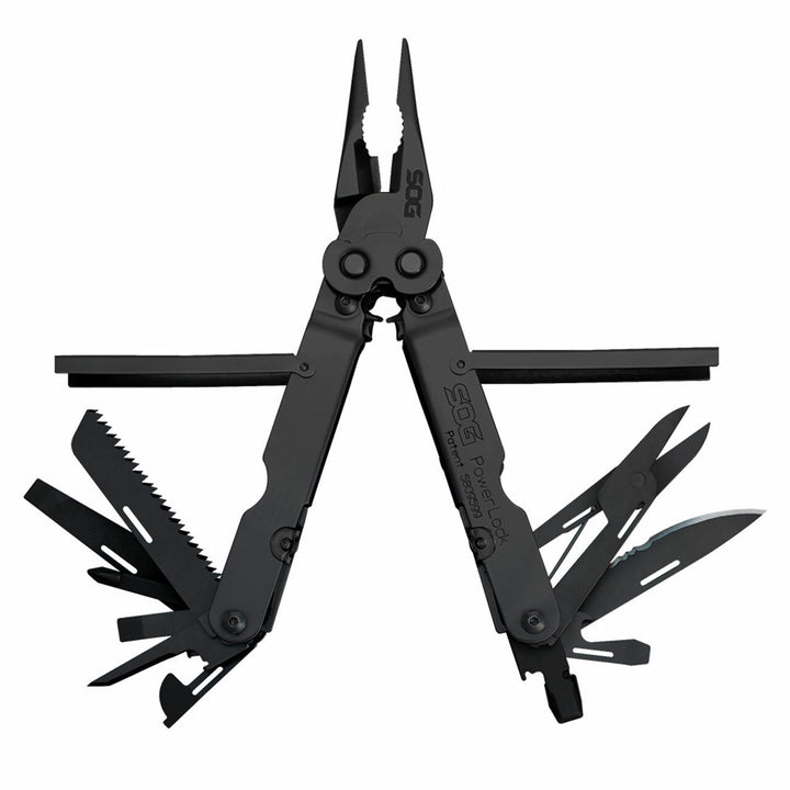 SOG PowerLock Stainless Steel Folding Knife Multi Tool Pliers, Black (2 Pack)