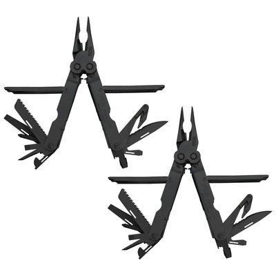 SOG Powerlock Stainless Steel Folding V Cutter Multi Tool Pliers, Black (2 Pack) - VMInnovations