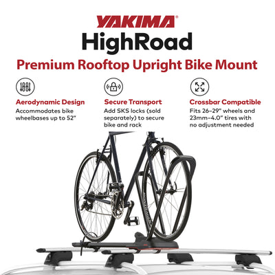 Yakima HighRoad Rooftop Upright Bike Mount, Black (Open Box)