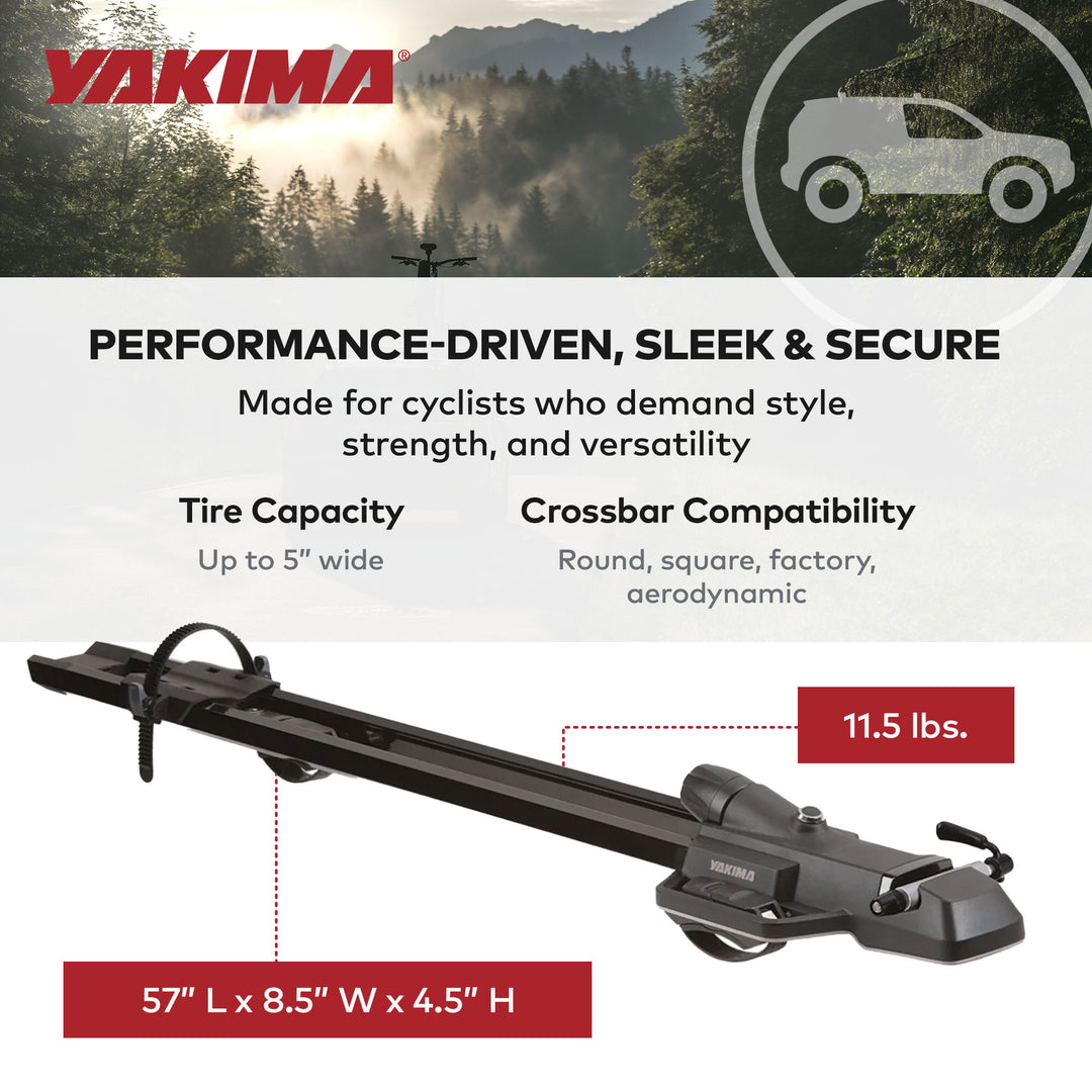 Yakima Premium Rooftop Fork Bike Mount w/TorqueRight Knob, Black (Open Box)