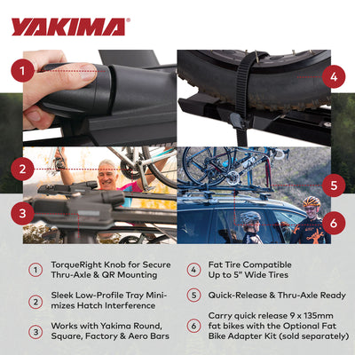 Yakima HighSpeed Premium Rooftop Fork Bike Mount with TorqueRight Knob, Black - VMInnovations