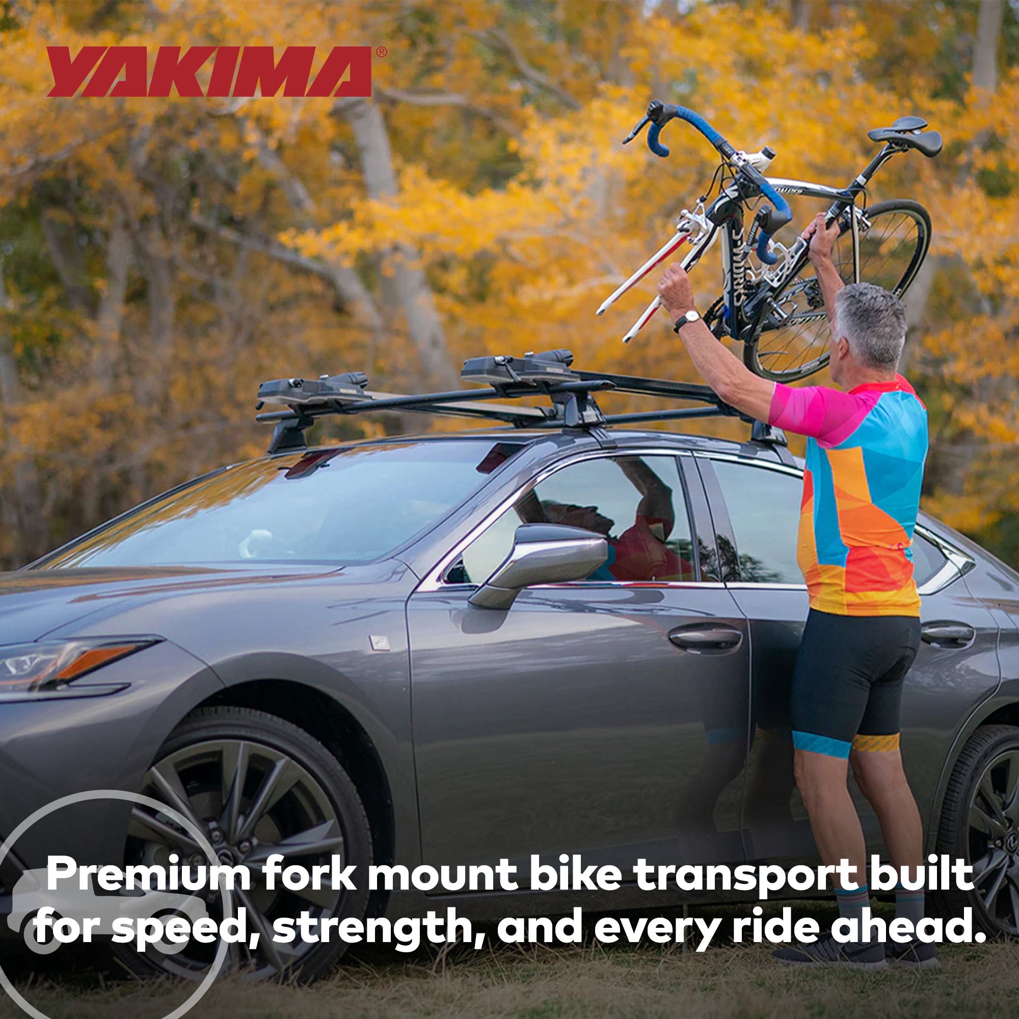Yakima HighSpeed Premium Rooftop Fork Bike Mount with TorqueRight Knob, Black - VMInnovations