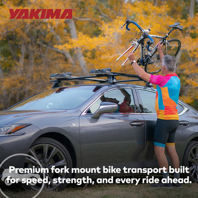 Yakima HighSpeed Premium Rooftop Fork Bike Mount with TorqueRight Knob, Black - VMInnovations