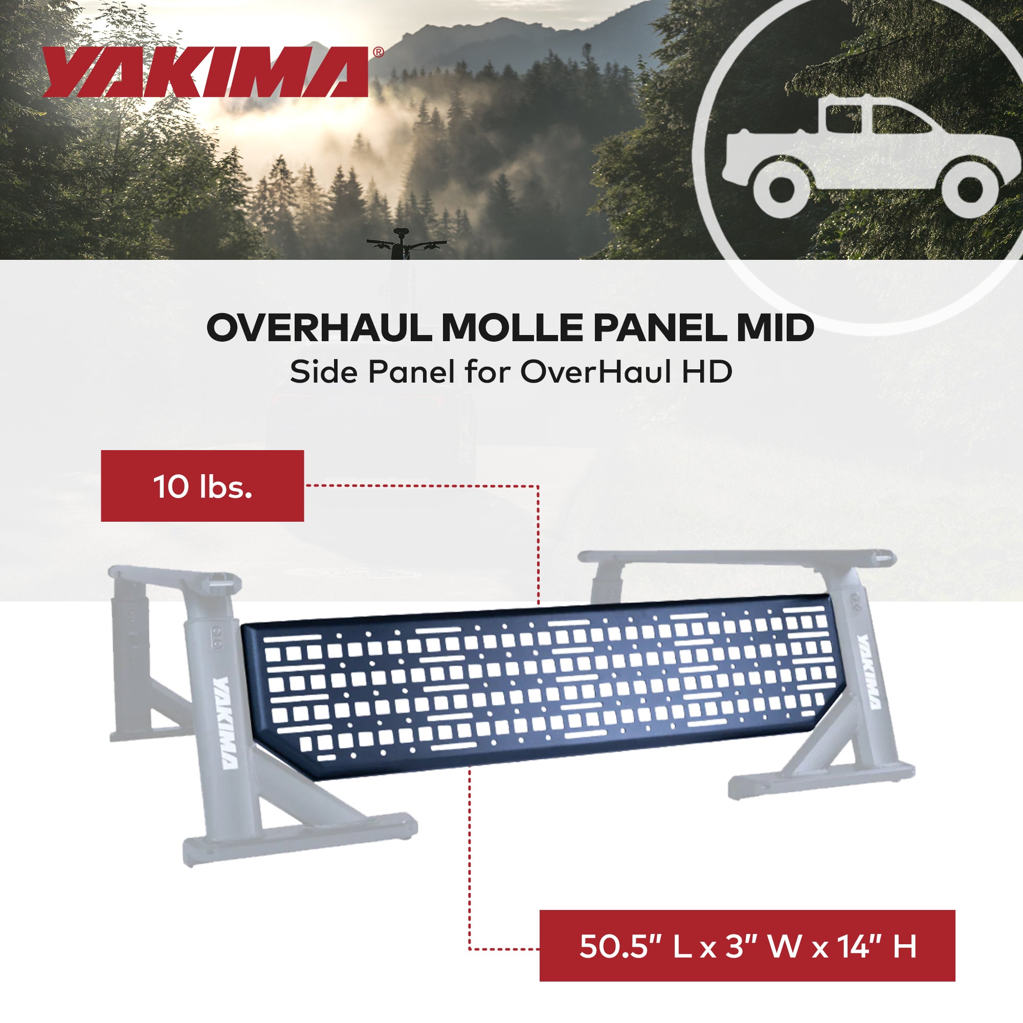 Yakima OverHaul Mid Powder Coated Aluminum Molle Side Panel for OverHaul HD - VMInnovations