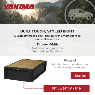 Yakima MOD Topper Medium Drawer Add On with Finished Top Surface and SKS Lock - VMInnovations