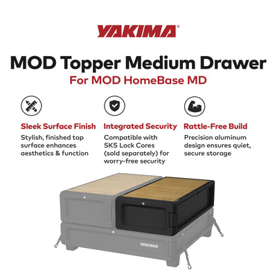 Yakima MOD Topper Medium Drawer Add On with Finished Top Surface and SKS Lock - VMInnovations