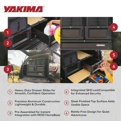 Yakima MOD Topper Medium Drawer Add On with Finished Top Surface and SKS Lock - VMInnovations