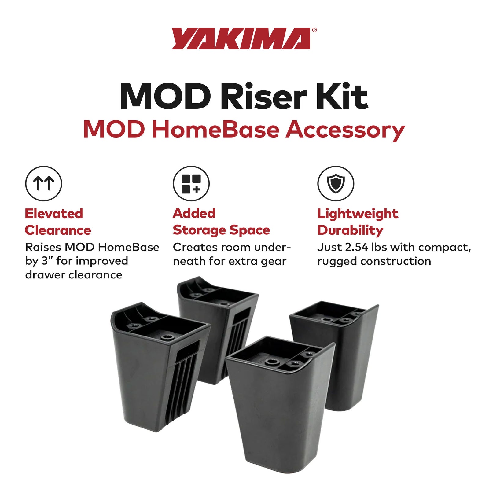 Yakima MOD Riser Kit Compatible with MOD HomeBase for Added Height Up to 3 Inch - VMInnovations