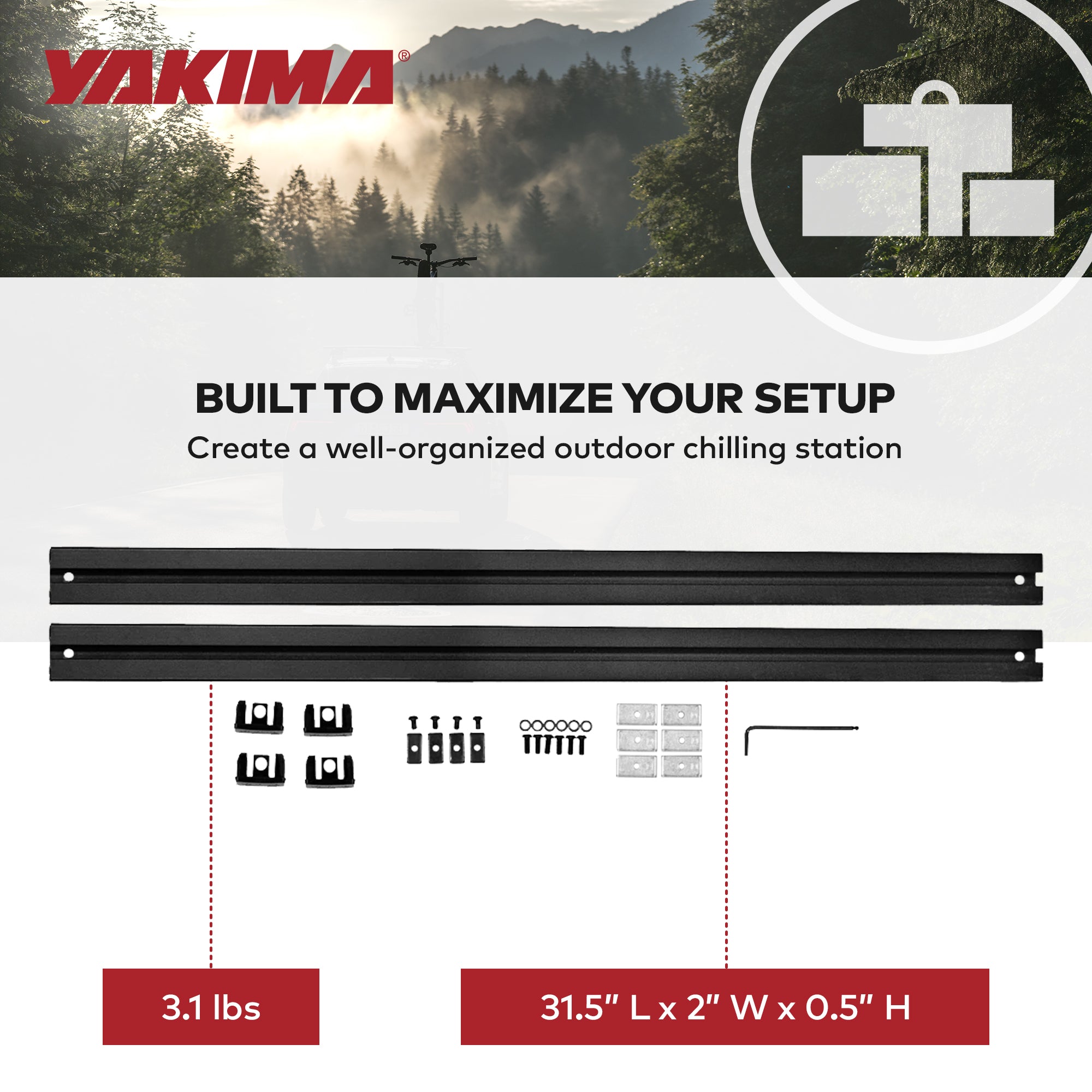 Yakima MOD Fridge Slide Mounting Bracket Kit for Dometic Fridge Slides, Black - VMInnovations