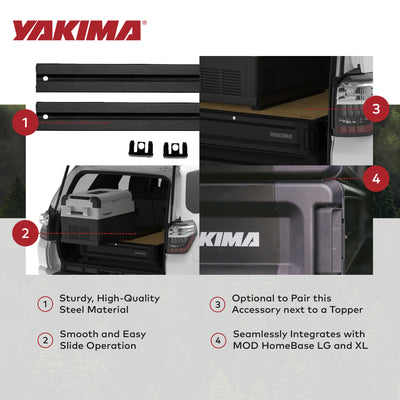 Yakima MOD Fridge Slide Mounting Bracket Kit for Dometic Fridge Slides, Black - VMInnovations