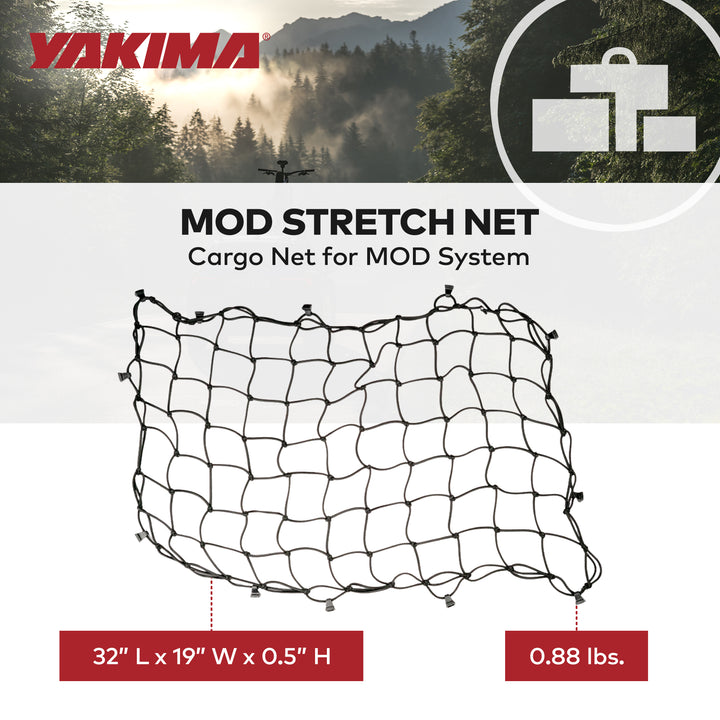Yakima 32 x 19 Inch Cargo Stretch Net for MOD HomeBase Unit or Toppers, Black - VMInnovations
