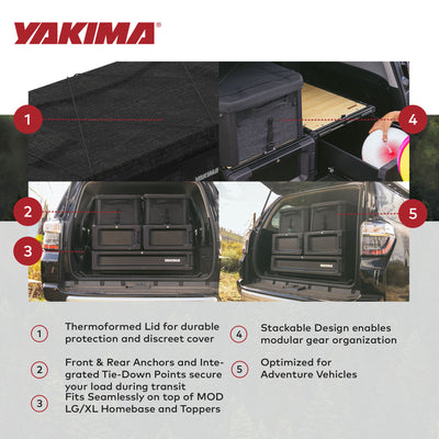 Yakima MOD GearCrate Large/Extra Large Stackable Premium Tote with Lid, Black - VMInnovations