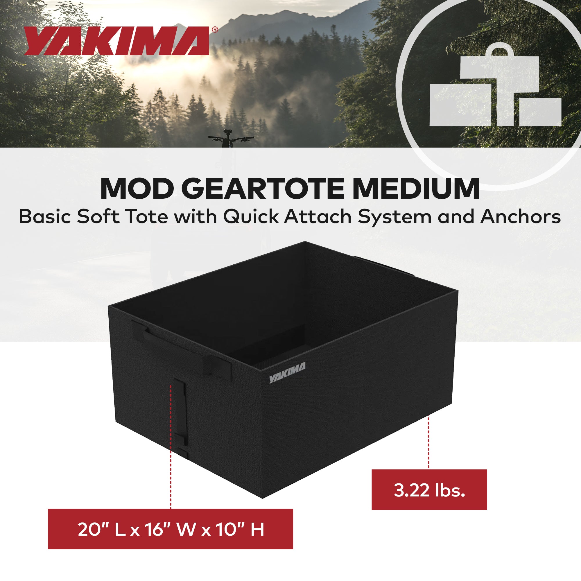 Yakima MOD GearTote Medium Basic Soft Tote with Quick Attach System and Anchors - VMInnovations