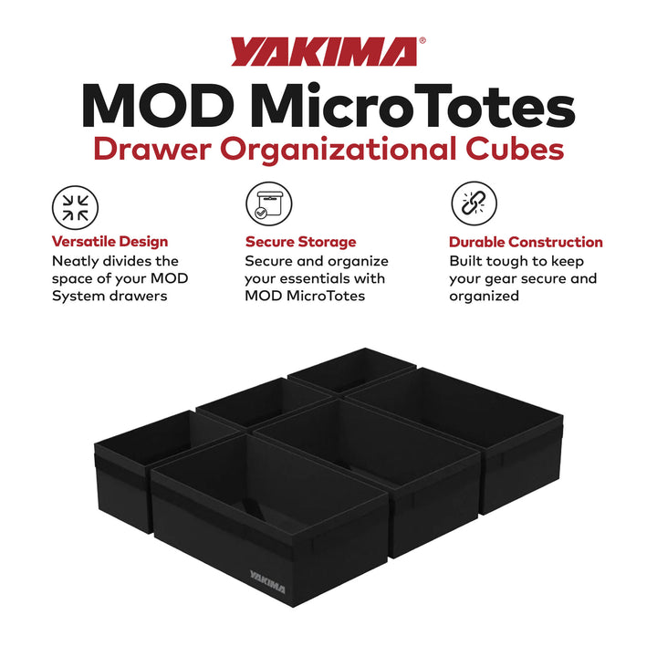 Yakima MOD MicroTotes Drawer Organizational Cubes with Collapsible Design, Black