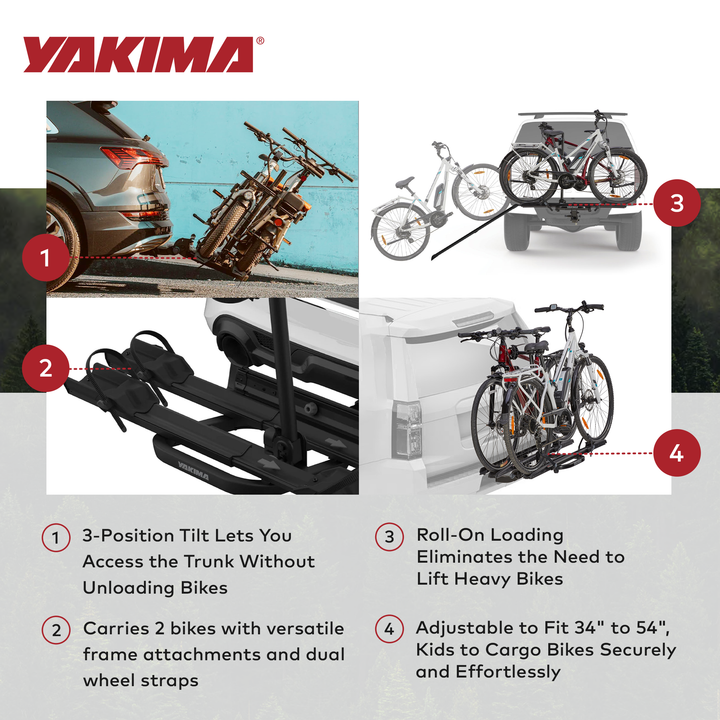Yakima LX Bike Rack w/Ramp and Wheel Straps for 2" Hitch Receivers (Open Box)