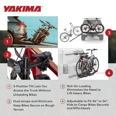 Yakima OnRamp LX Bike Rack with Ramp and Wheel Straps for 1.25" Hitch Receivers - VMInnovations