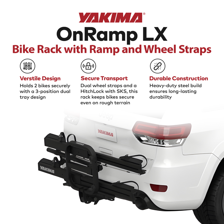 Yakima LX Bike Rack with Ramp & Wheel Straps for 1.25" Hitch Receivers(Open Box)