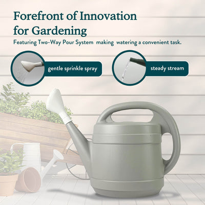 The HC Companies 2 Gal Plant Watering Can w/Large Mouth Feature, Gray (Open Box) - VMInnovations