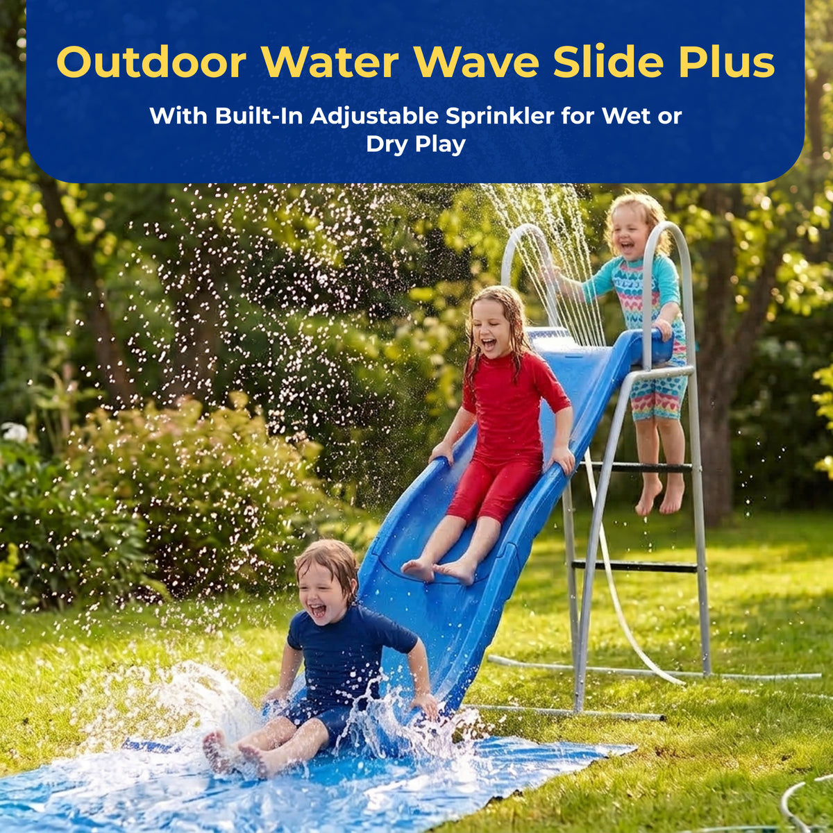 XDP Recreation 6Ft Water Wave Slide w/Built In Adjustable Sprinkler (Open Box)