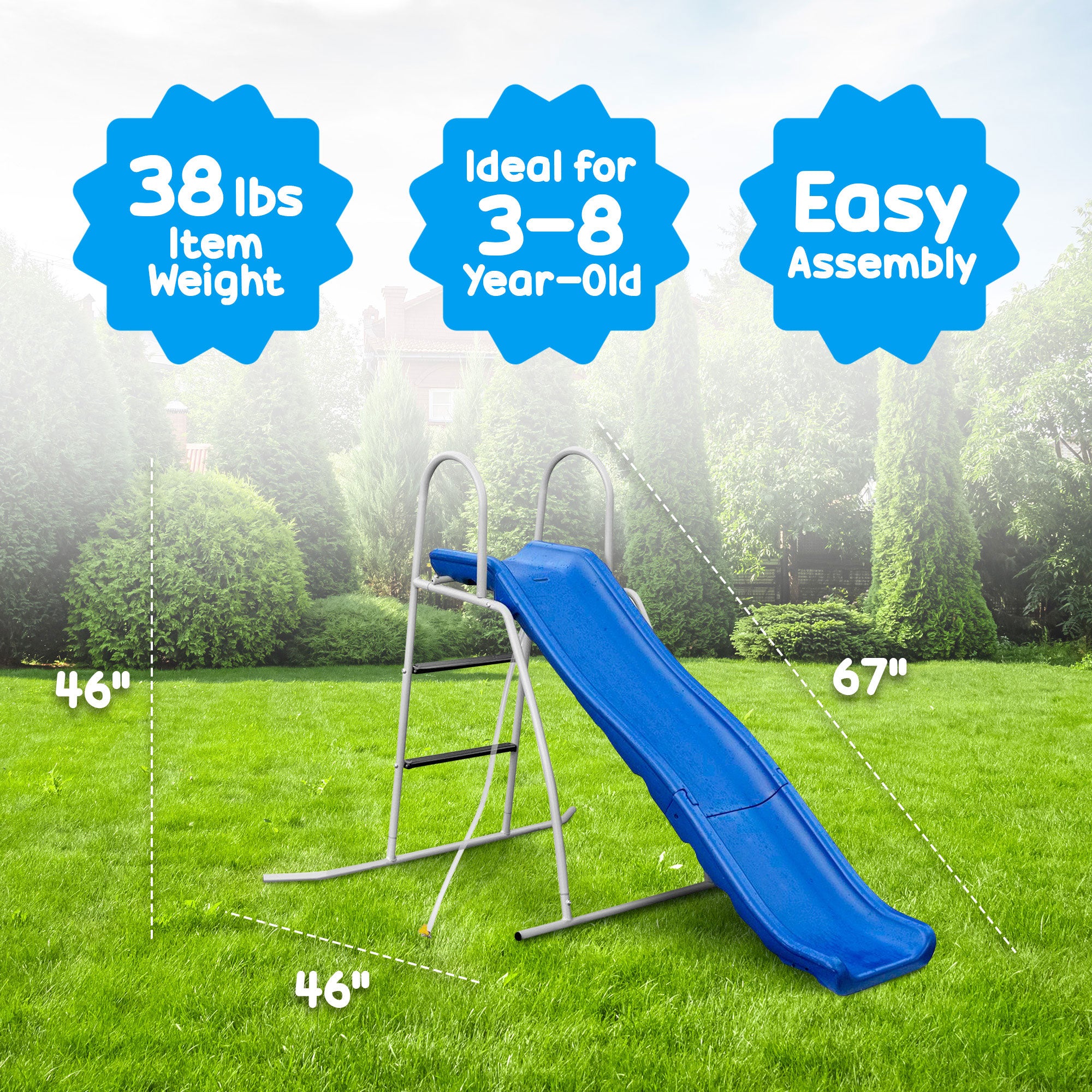 XDP Recreation 6 Foot Water Wave Slide with Built In Adjustable Water Sprinkler - VMInnovations