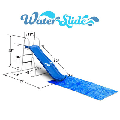 XDP 6ft Water Wave Slide w/Built In Adjustable Water Sprinkler (For Parts)