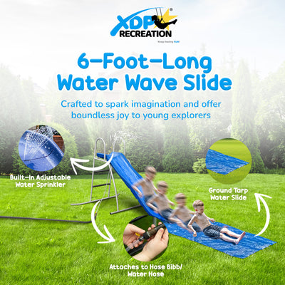 XDP 6ft Water Wave Slide w/Built In Adjustable Water Sprinkler (For Parts) - VMInnovations