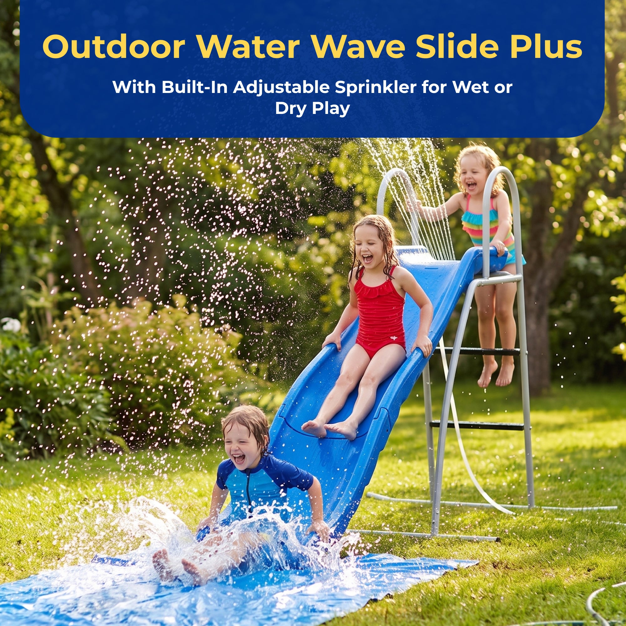 XDP Recreation 6 Foot Water Wave Slide with Built In Adjustable Water Sprinkler