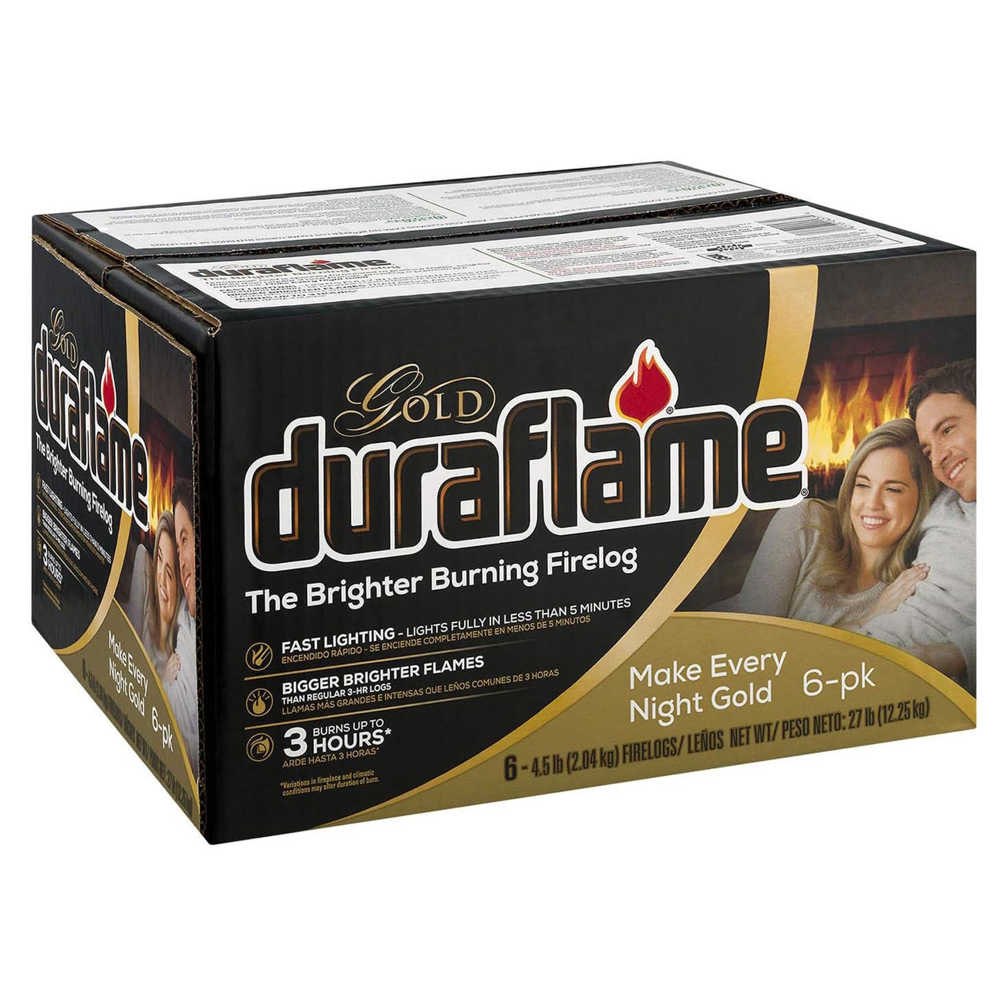 Duraflame 4.5 Pound Gold Premium Fast Lighting 3 Hour Burn Firelogs, Set of 12 - VMInnovations