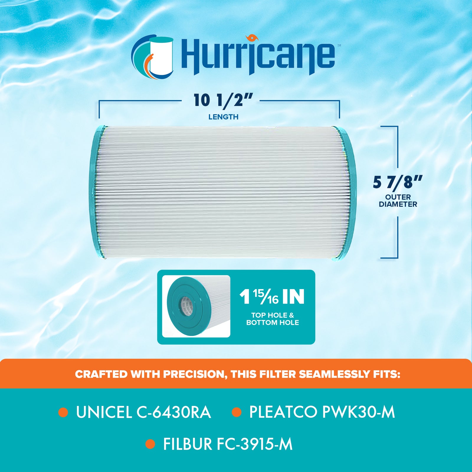 Hurricane Advanced Spa Filter Cartridge, Pleatco PWK30-M and Unicel C-6430RA - VMInnovations