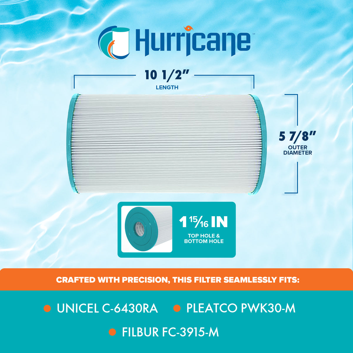 Hurricane Spa Filter Cartridge for Pleatco PWK30-M and Unicel C-6430RA(Open Box)