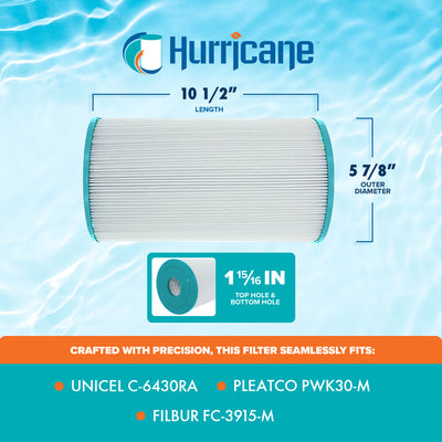 Hurricane 2 Pk Advanced Spa Filter Cartridge, Pleatco PWK30-M & Unicel C-6430RA