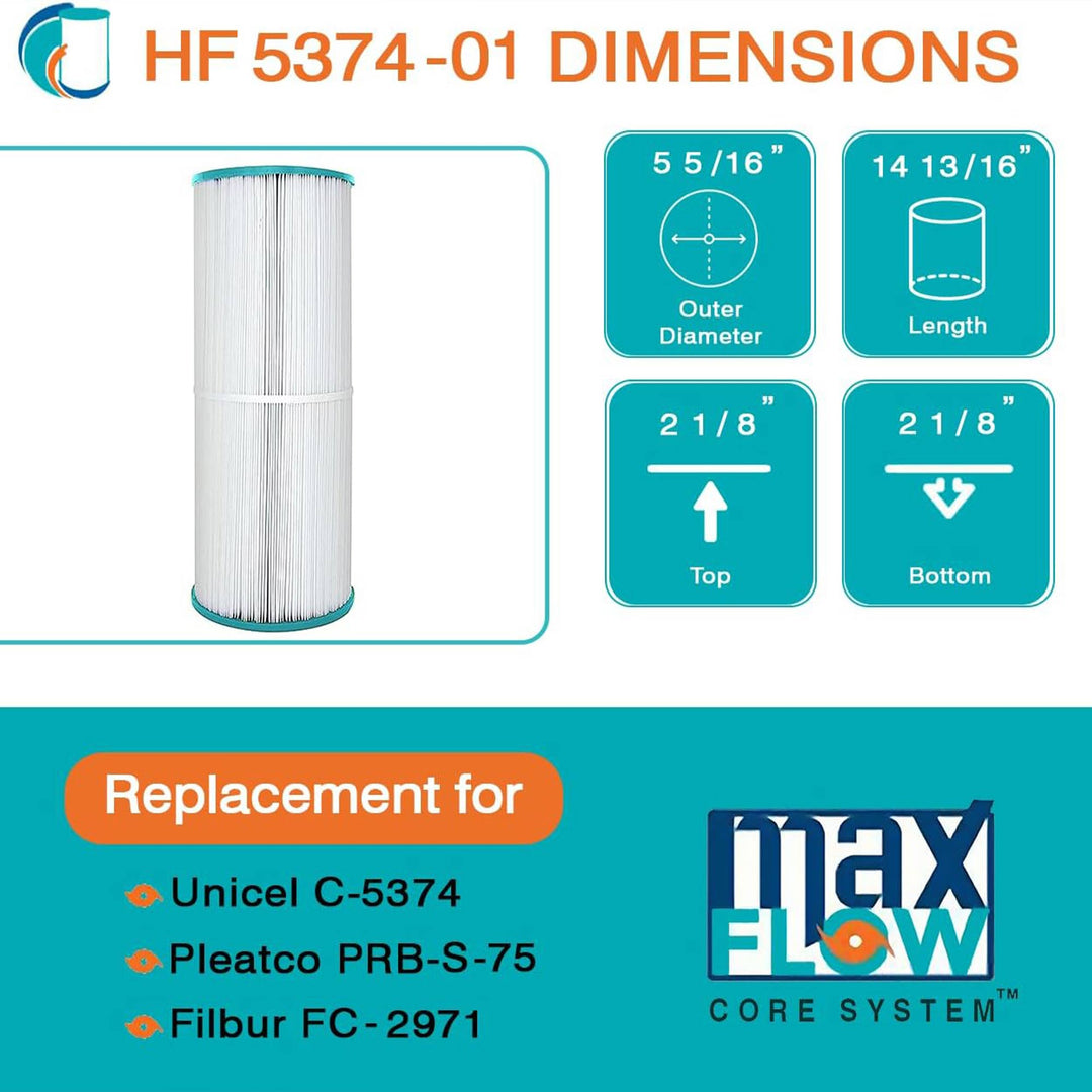 Hurricane 4 Pack HF5374-01 Advanced Pool and Spa Filter Cartridge Replacement