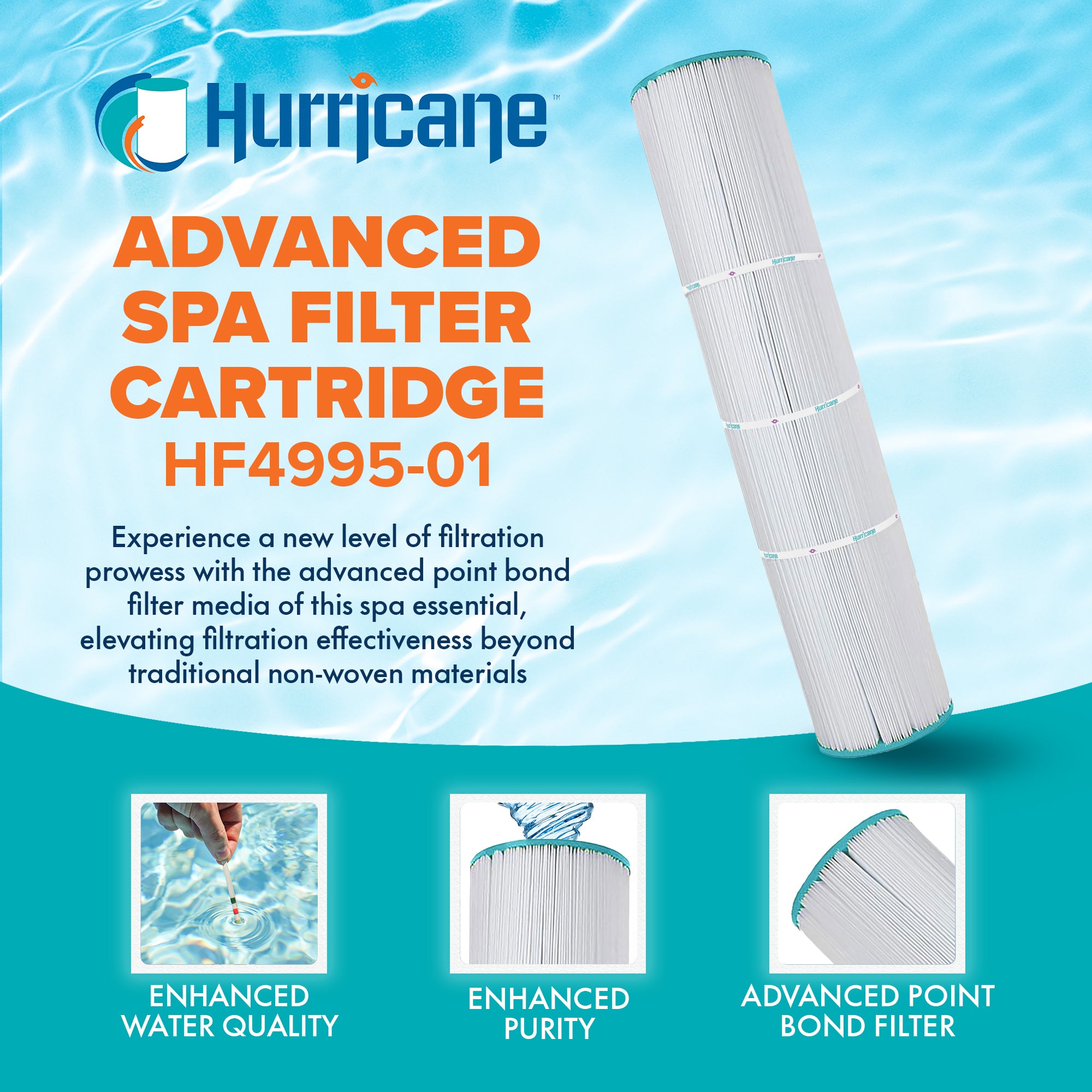 Hurricane Filter Cartridge for Unicel C-4995 and Pleatco PCAL100, White (Used) - VMInnovations