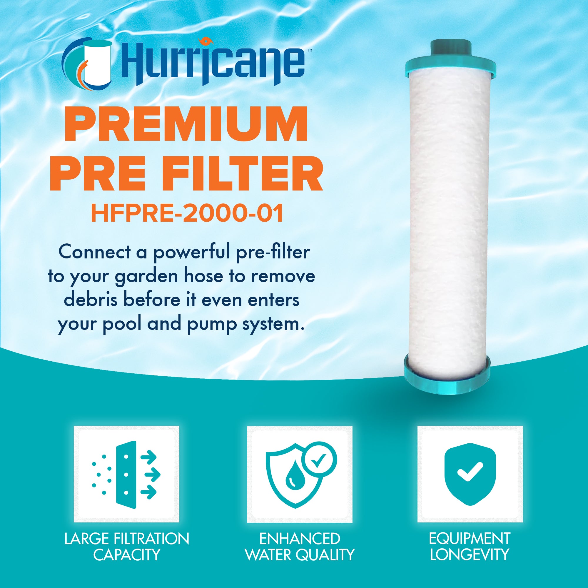 Hurricane 2000 Gal Garden Hose Pre Filter for PPS2100 and Filbur FC-3128, 4 Pack