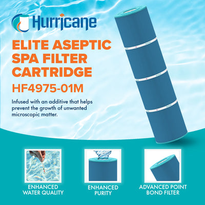 Hurricane Elite Aseptic Spa Filter Cartridge for PRB75, Unicel C-4975 (Open Box)