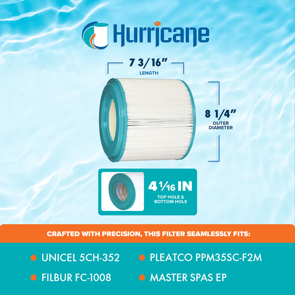 Hurricane Advanced Spa Filter Cartridge for PM35SC-F2M & Unicel 5CH-352, 3 Pack