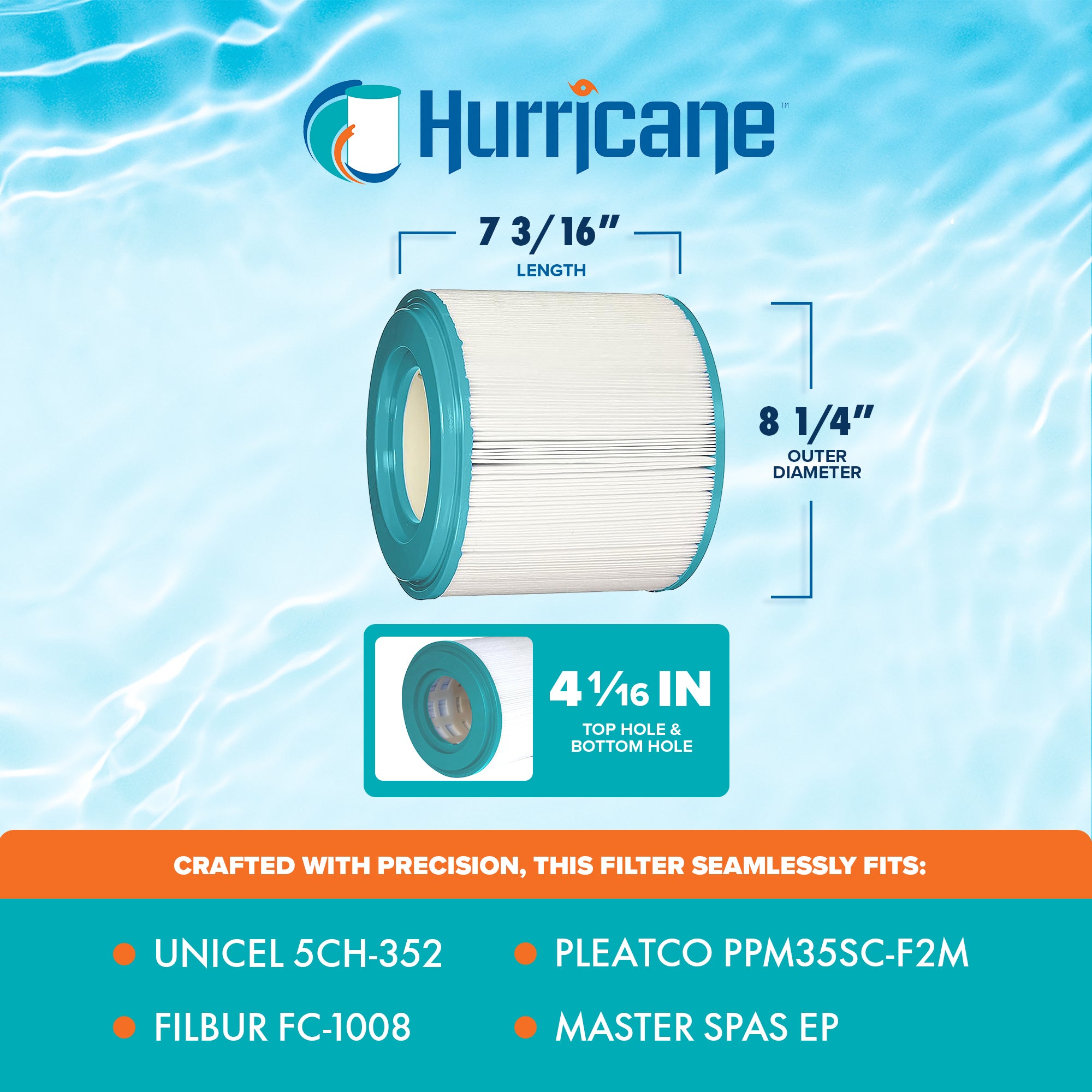 Hurricane HF8341 Advanced Spa Filter Cartridge for PM35SC-F2M and Unicel 5CH-352