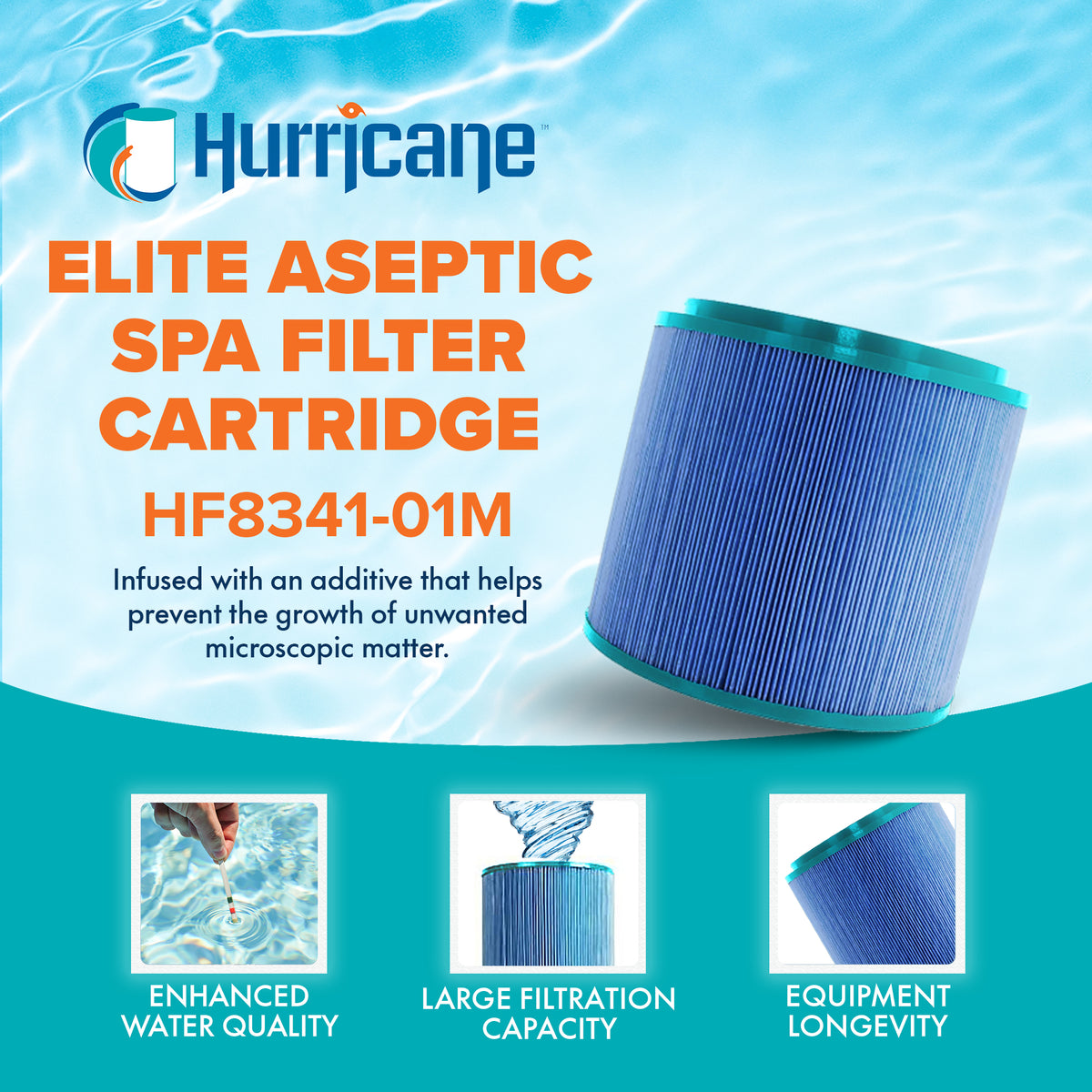 Hurricane HF8341 Elite Aseptic Filter Cartridge for PM35SC-F2M & Unicel 5CH-352