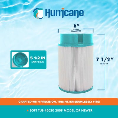 Hurricane Advanced Spa Filter Cartridge for Soft Tub 5020 and Newer Soft Tub