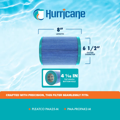 Hurricane Elite Aseptic Spa Cartridge Filter for PMA25-M, PMA-PROPAK2-M, 2 Pack - VMInnovations