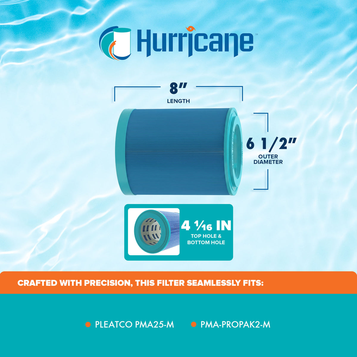 Hurricane Elite Aseptic Spa Cartridge Filter for PMA25-M, PMA-PROPAK2-M, 4 Pack - VMInnovations