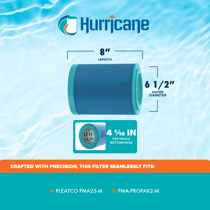 Hurricane Elite Aseptic Spa Cartridge Filter for PMA25-M, PMA-PROPAK2-M, 4 Pack