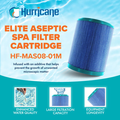 Hurricane Elite Aseptic Spa Cartridge Filter for PMA25-M, PMA-PROPAK2-M, 4 Pack