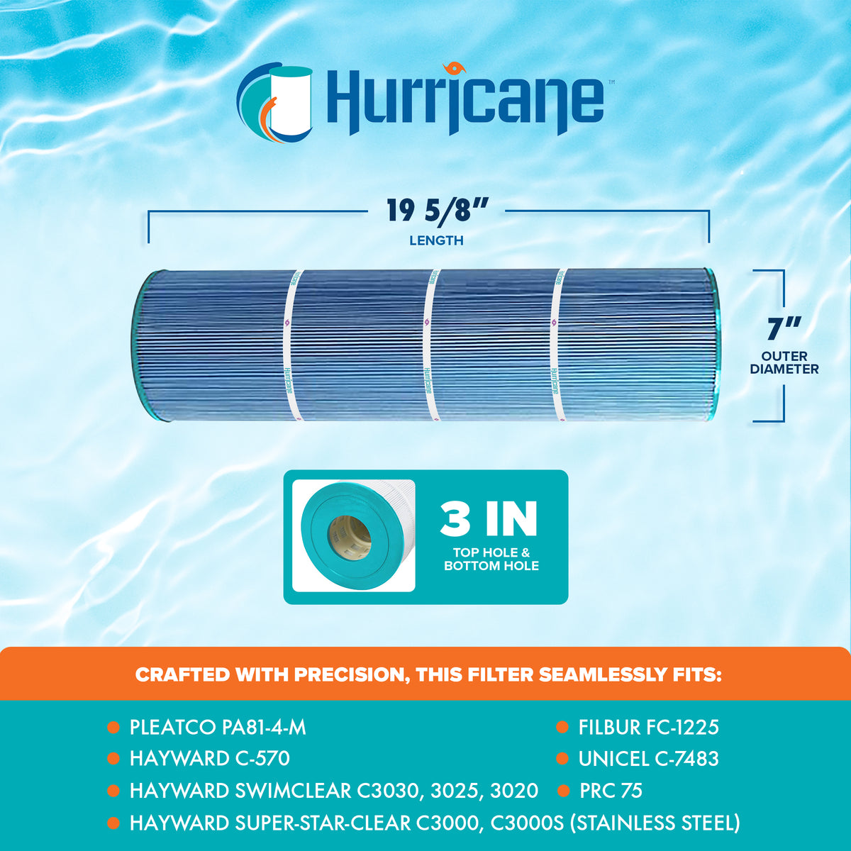 Hurricane 16 Pack HF7483-04M Elite Aseptic Pool Filter Cartridge Replacement - VMInnovations